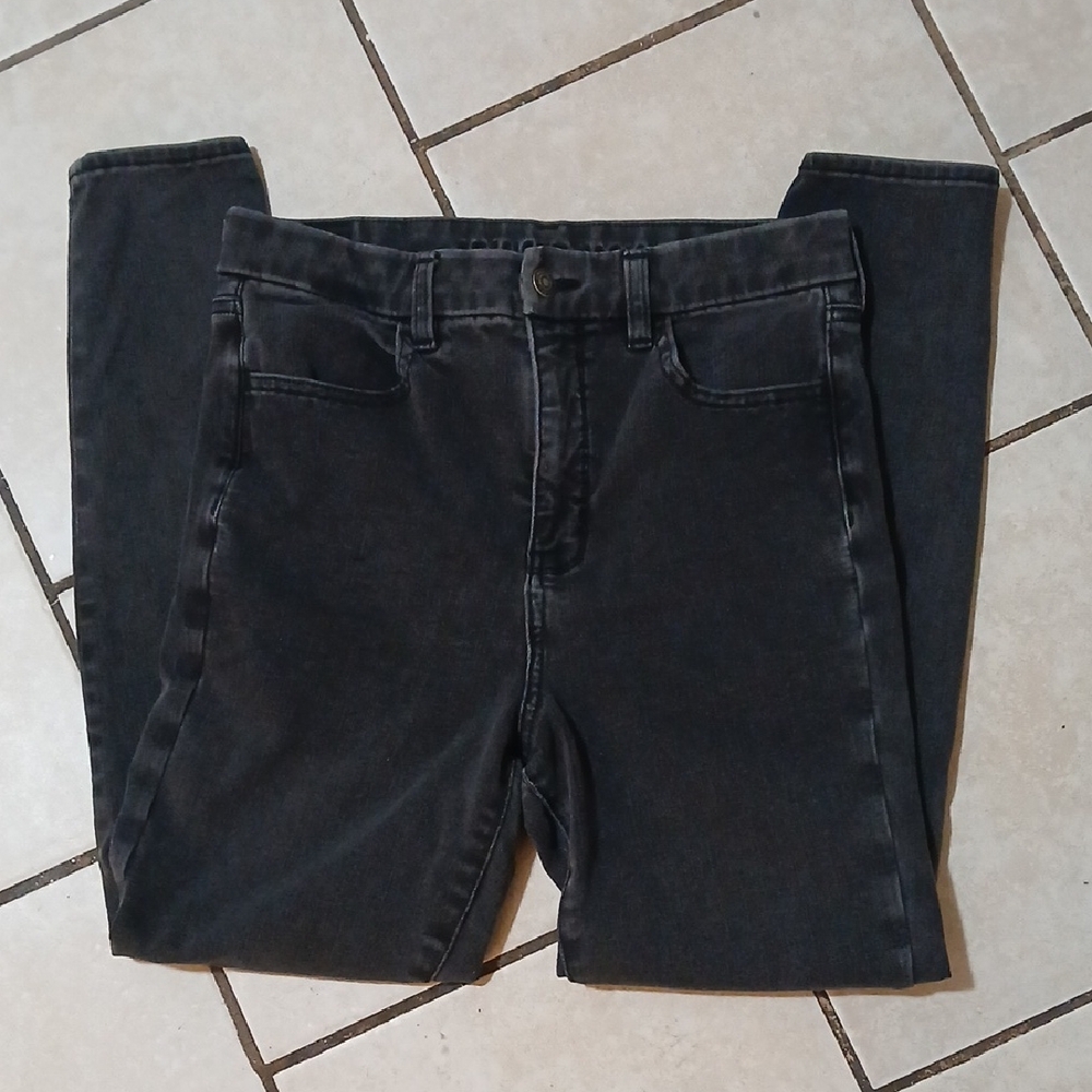 AMERICAN EAGLE Womens Size 8 Reg Washed Black Skinny Denim Jeans
